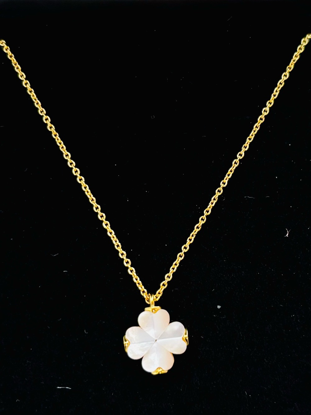 KATE SPADE Gold-Tone Mother of Pearl Four Leaf Clover Necklace